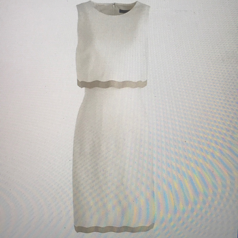 J. Crew White Linen popover dress